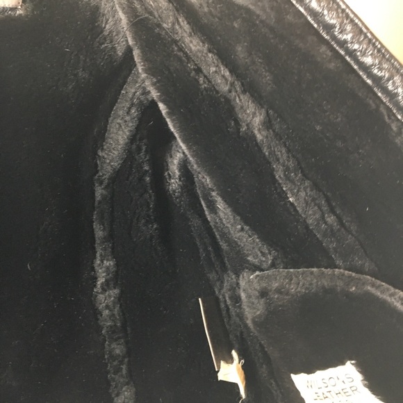 Wilsons Leather Coat Kid's Girl Sherpa Lined Black size XS Full zip Pockets - Picture 6 of 10